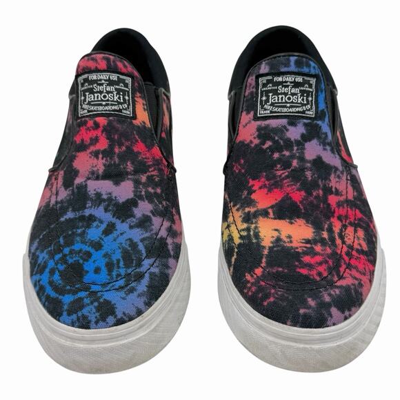 NIKE STEFAN JANOSKI SLIP ON SKATER SHOES COLORFUL TIE DIE YOUTH 7 WOMENS 8.5 GUC - Picture 2 of 7